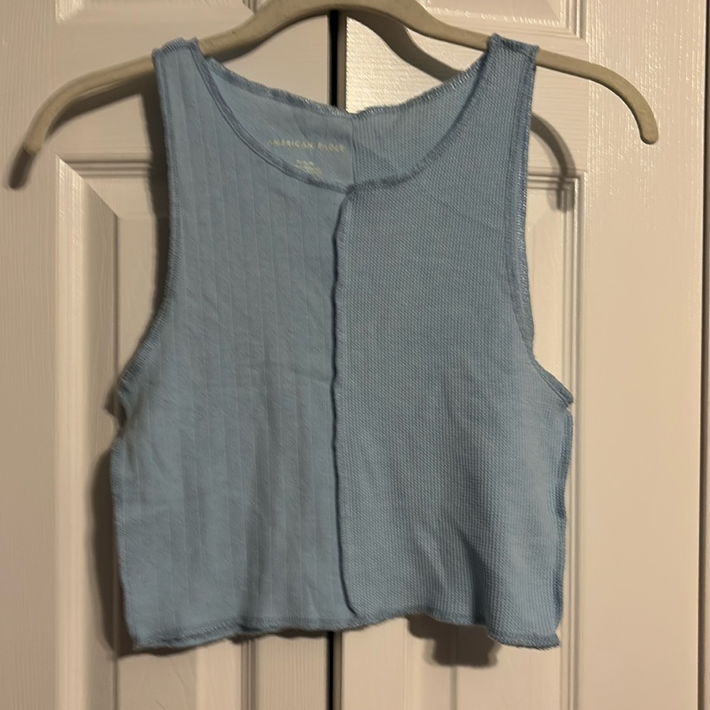 American Eagle sleeveless blue tank crop top size medium NWOT